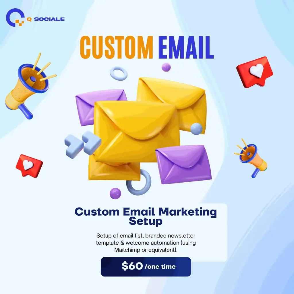 ⁠Custom Email Marketing Setup – $60 (one-time) 