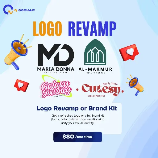  ⁠Logo Revamp or Brand Kit $80 (one-time)