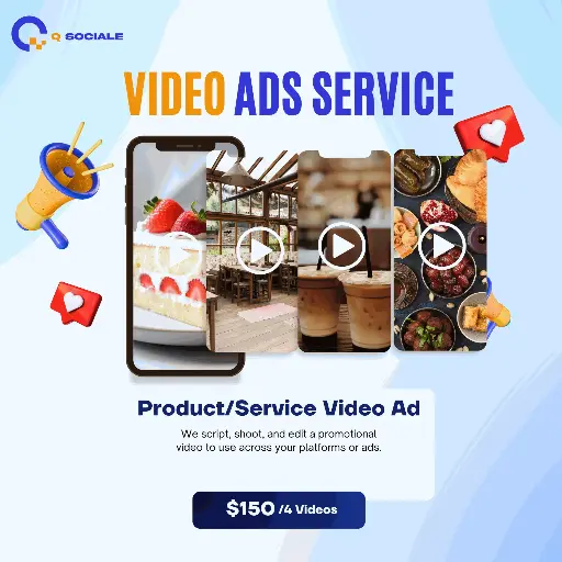 Product/Service Video Ad – $150 (15-30 secs)